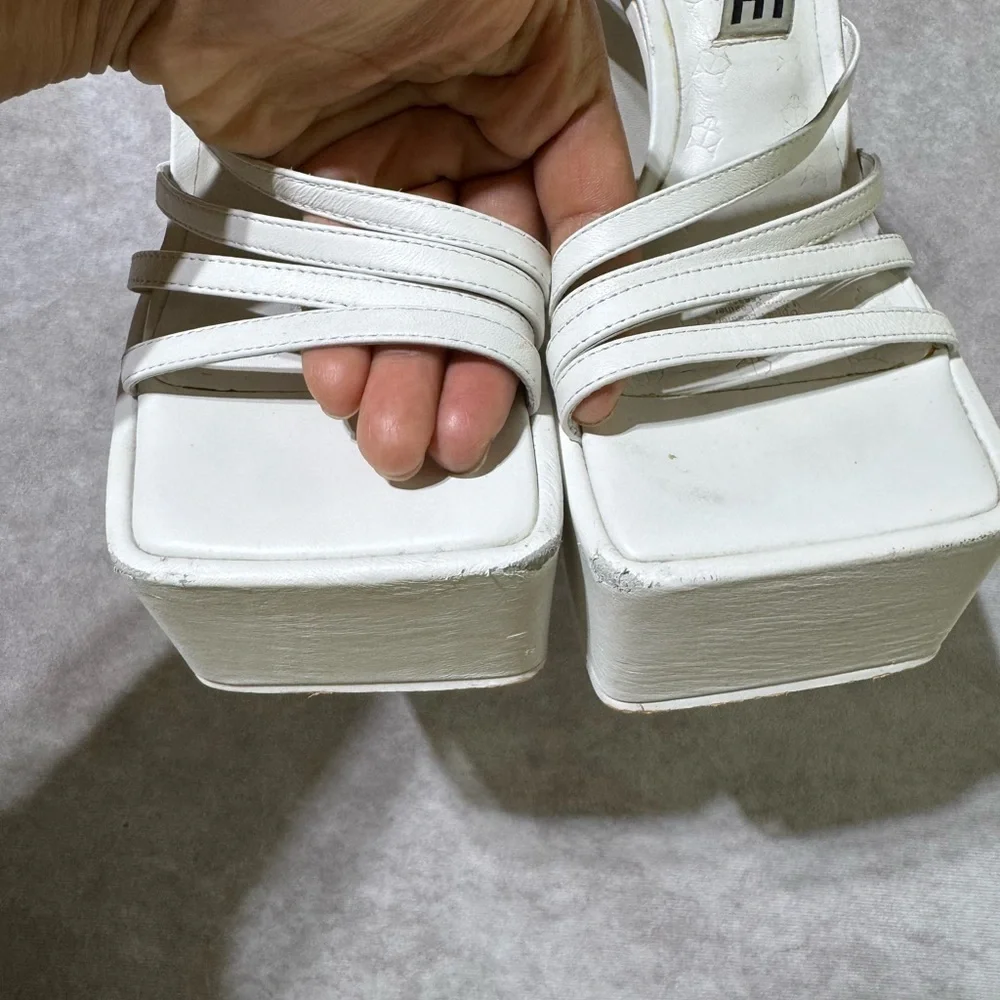 Naked Wolfe Cream Platform Heels